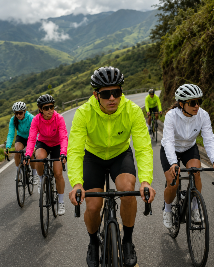 chaquetas rompevientos bogota ciclistas
